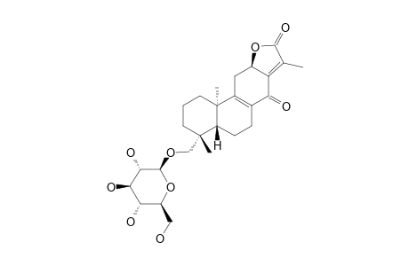 PHLOGACANTHOSIDE_B;19-HYDROXY-14-OXOABIETA-8,13(15)-DIEN-16,12-OLIDE_19-O-BETA-D-GLUCOPYRANOSIDE