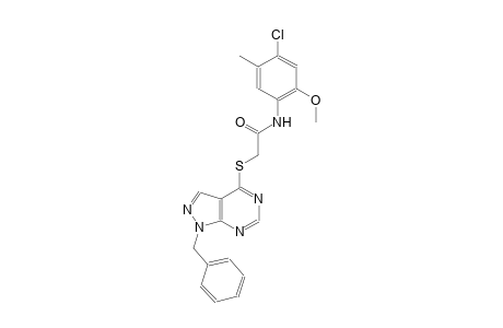 2-[(1-benzyl-1H-pyrazolo[3,4-d]pyrimidin-4-yl)sulfanyl]-N-(4-chloro-2-methoxy-5-methylphenyl)acetamide