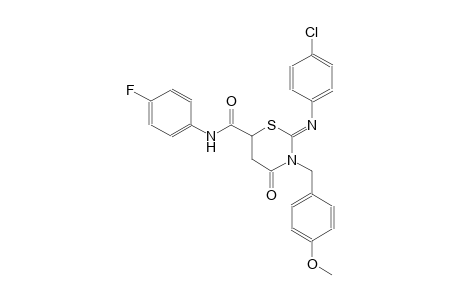 (2Z)-2-[(4-chlorophenyl)imino]-N-(4-fluorophenyl)-3-(4-methoxybenzyl)-4-oxotetrahydro-2H-1,3-thiazine-6-carboxamide