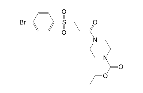 1-piperazinecarboxylic acid, 4-[3-[(4-bromophenyl)sulfonyl]-1-oxopropyl]-, ethyl ester