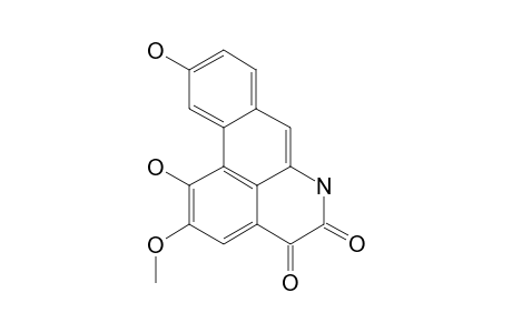 TRIANGULARINE-A;1,10-DIHYDROXY-2-METHOXY-4,5-DIOXO-N-NOR-APORPHINE