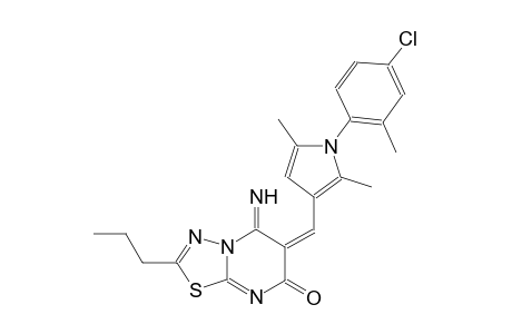 (6E)-6-{[1-(4-chloro-2-methylphenyl)-2,5-dimethyl-1H-pyrrol-3-yl]methylene}-5-imino-2-propyl-5,6-dihydro-7H-[1,3,4]thiadiazolo[3,2-a]pyrimidin-7-one
