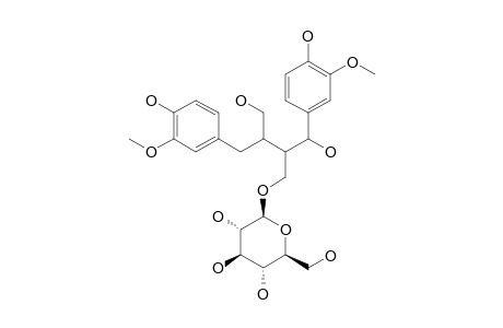 CINNACASSOSIDE-A;7'-HYDROXY-9'-BETA-D-GLUCOPYRANOSYLOXYL-SECOISOLARICIRESINOL
