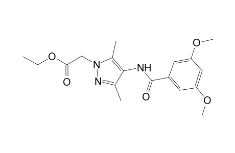 2-[4-[(3,5-dimethoxybenzoyl)amino]-3,5-dimethyl-pyrazol-1-yl]acetic acid ethyl ester