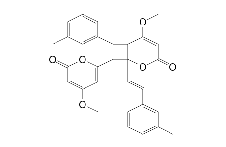 2-Oxabicyclo[4.2.0]oct-4-en-3-one, rel-(1R,6S,7S,8S)-5-methoxy-7-(3-methylphenyl)-8-(4-methoxy-2-oxo-2H-pyran-6-yl)-1-[(E)-2-(3-methylphenyl)ethenyl]-