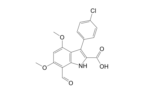 3-(4-Chlorophenyl)-7-formyl-4,6-dimethoxyindole-2-carboxylic acid