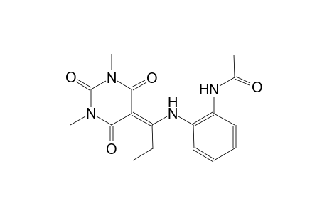 N-(2-{[1-(1,3-dimethyl-2,4,6-trioxotetrahydro-5(2H)-pyrimidinylidene)propyl]amino}phenyl)acetamide