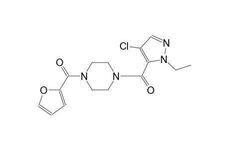 1-[(4-chloro-1-ethyl-1H-pyrazol-5-yl)carbonyl]-4-(2-furoyl)piperazine