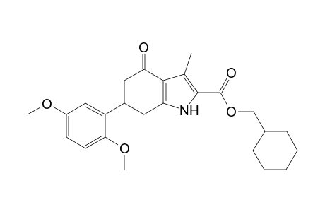 1H-Indole-2-carboxylic acid, 6-(2,5-dimethoxyphenyl)-4,5,6,7-tetrahydro-3-methyl-4-oxo-, cyclohexylmethyl ester