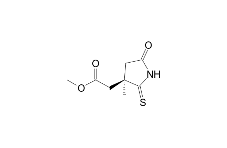 2-[(3R)-3-methyl-5-oxo-2-sulfanylidene-3-pyrrolidinyl]acetic acid methyl ester