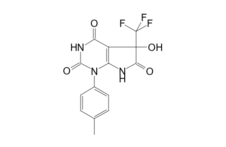 1-(4-Methylphenyl)-5-oxidanyl-5-(trifluoromethyl)-7H-pyrrolo[2,3-d]pyrimidine-2,4,6-trione