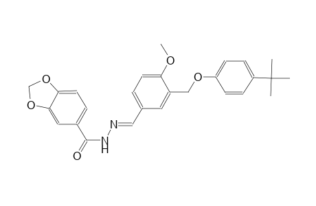 N'-((E)-{3-[(4-tert-butylphenoxy)methyl]-4-methoxyphenyl}methylidene)-1,3-benzodioxole-5-carbohydrazide
