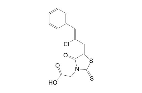{(5E)-5-[(2Z)-2-chloro-3-phenyl-2-propenylidene]-4-oxo-2-thioxo-1,3-thiazolidin-3-yl}acetic acid