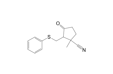 1-Methyl-3-oxo-2-phenylthiomethyl cyclopentane carbonitrile