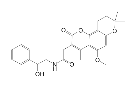 N-(2-hydroxy-2-phenylethyl)-2-(5-methoxy-4,8,8-trimethyl-2-oxo-2,8,9,10-tetrahydropyrano[2,3-f]chromen-3-yl)acetamide