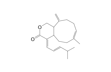 Cyclonona[c]pyran-3(1H)-one, 4,4a,5,6,9,10,11,11a-octahydro-7-methyl-11-methylene-4-(4-methyl-2-pentenylidene)-, [4E(E),4aR*,7E,11aS*]-(+)-
