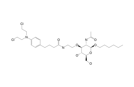 1-HEXYL-2-ACETAMIDO-3-O-[2-(4-[BIS-(2-CHLOROETHYL)-AMINO-PHENYL]-BUTANAMIDO)-ETHYL]-2-DEOXY-BETA-D-GLUCOPYRANOSIDE