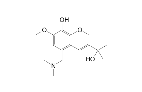 3-(3'-Hydroxy-3'-methylbutenyl)-2,6-dimethoxy-4-[(dimethylamino)methyl]phenol