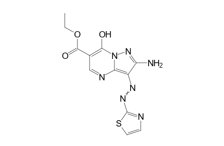 Ethyl 2-amino-7-hydroxy-3-(thiazol-2-yldiazenyl)pyrazolo[1,5-a]pyrimidine-6-carboxylate