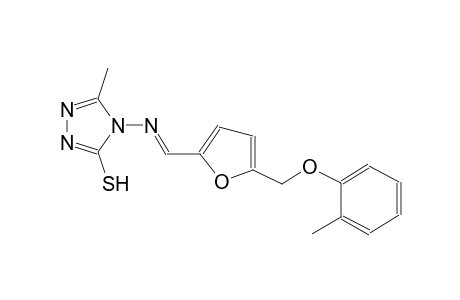 5-methyl-4-[((E)-{5-[(2-methylphenoxy)methyl]-2-furyl}methylidene)amino]-4H-1,2,4-triazole-3-thiol