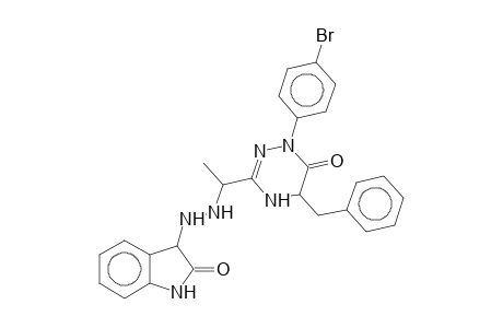 3-({1-[5-BENZYL-1-(4-BROMO-PHENYL)-6-OXO-1,4,5,6-TETRAHYDRO[1,2,4]TRIAZIN-3-YL]ETHYLIDENE}HYDRAZONO)-1,3-DIHYDROINDOL-2-ONE