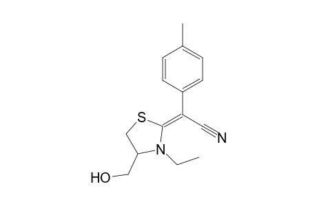 2-[Cyano(p-methylphenyl)methylene]-4-(hydroxymethyl)-N-ethylthiazolidine