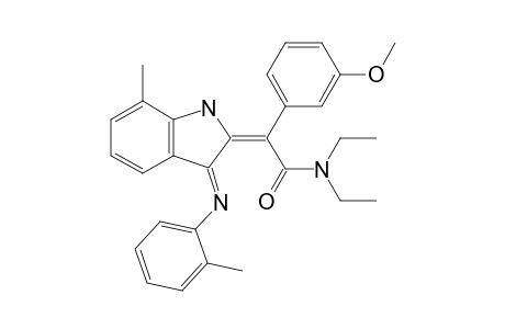 2-[N,N-Diethyl-1'-carbamoyl-1'-(3'''-methoxyphenyl)methylidene]-7-methyl-3-(2''-tolyl)imino-1H-indole