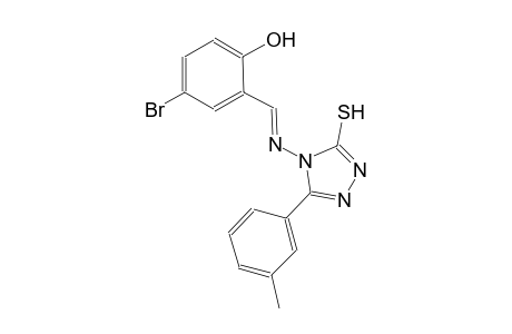 4-bromo-2-((E)-{[3-(3-methylphenyl)-5-sulfanyl-4H-1,2,4-triazol-4-yl]imino}methyl)phenol