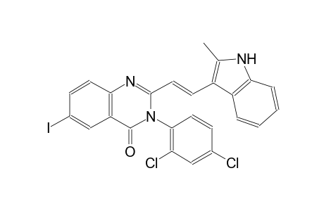 3-(2,4-dichlorophenyl)-6-iodo-2-[(E)-2-(2-methyl-1H-indol-3-yl)ethenyl]-4(3H)-quinazolinone