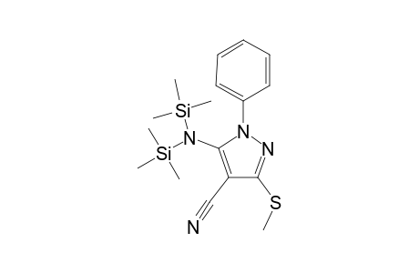 5-Amino-3-(methylthio)-1-phenyl-4-pyrazolecarbonitrile, 2tms derivative