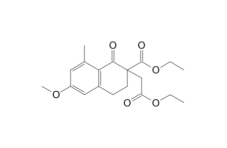 2-carboxy-6-methoxy-8-methyl-1-oxo-1,2,3,4-tetrahydro-2-naphthaleneacetic acid, diethyl ester
