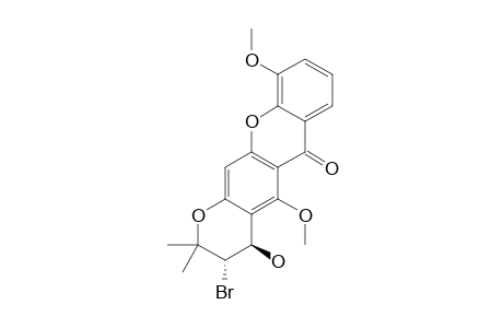 (+/-)-TRANS-3-BROMO-3,4-DIHYDRO-4-HYDROXY-5,10-DIMETHOXY-2,2-DIMETHYL-2H,6H-PYRAN-[3,2-B]-XANTHEN-6-ONE