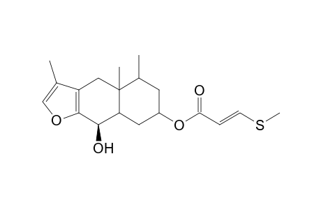 3,4a,5-Trimethyl-9-.beta.-hydroxy-4,4a,5,6,7,8,8a,9-octahydronaphtho[2,3-b]furan-7-yl 3-(methylthio)prop-2-enoate