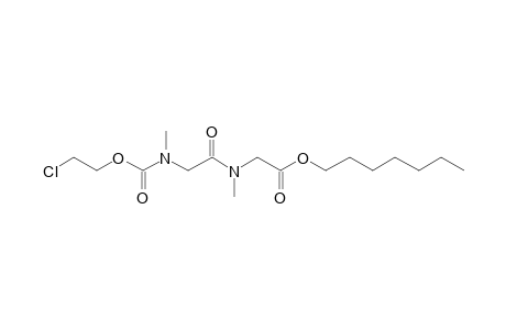 Sarcosylsarcosine, N-(2-chloroethoxycarbonyl)-, heptyl ester