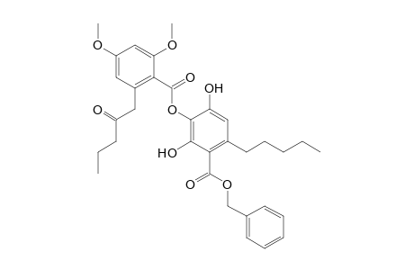 benzyl 3-[2',4'-dimethoxy-6'-(2''-oxopentyl)benzoyloxy]-2,4-dihydroxy-6-pentylbenzoate
