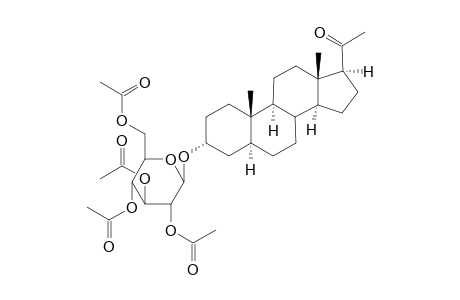 5.alpha.-pregnan-20-one-2,3,4,6-tetra-O-acetyl-.beta.,D-glucopyranoside