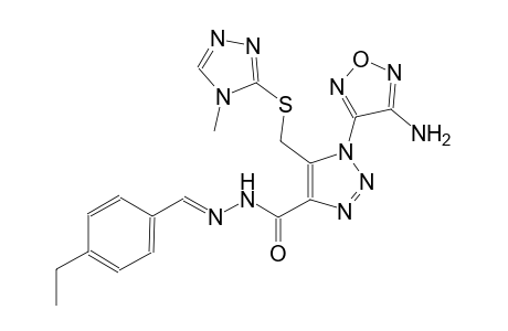 1-(4-amino-1,2,5-oxadiazol-3-yl)-N'-[(E)-(4-ethylphenyl)methylidene]-5-{[(4-methyl-4H-1,2,4-triazol-3-yl)sulfanyl]methyl}-1H-1,2,3-triazole-4-carbohydrazide
