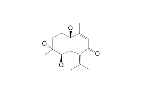 HEYNEANONE_B;1-BETA,4-ALPHA,5-BETA-TRIHYDROXY-7-(11),9-GERMACRADIEN-8-ONE