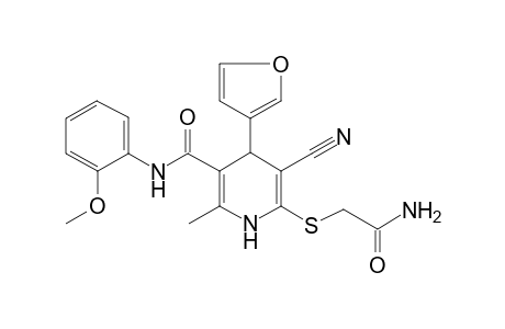 6-(2-amino-2-oxo-ethyl)sulfanyl-5-cyano-4-(3-furyl)-N-(2-methoxyphenyl)-2-methyl-1,4-dihydropyridine-3-carboxamide
