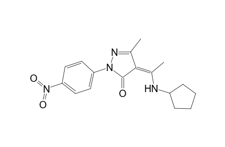 (4Z)-4-[1-(cyclopentylamino)ethylidene]-5-methyl-2-(4-nitrophenyl)-2,4-dihydro-3H-pyrazol-3-one