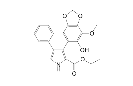 Ethyl 3-(6-hydroxy-7-methoxy-2H-1,3-benzodioxol-5-yl)-4-phenyl-1H-pyrrole-2-carboxylate