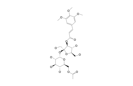 TRICORNOSE_A;3-O-[(E)-3,4,5-TRIMETHOXYCINNAMOYL]-BETA-D-FRUCTOFURANOSYL-(2->1)-(6-O-ACETYL)-ALPHA-D-GLUCOPYRANOSIDE