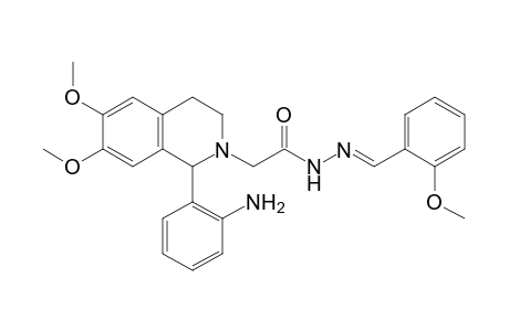 1-(o-AMINOPHENYL)-3,4-DIHYDRO-6,7-DIMETHOXY-2(1H)-ISOQUINOLINEACETIC ACID, (o-METHOXYBENZYLIDENE)HYDRAZIDE