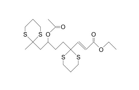 7-Acetoxy-4,4,9,9,-bis(trimethylene-dithio)-2-decenoic acid, ethyl ester