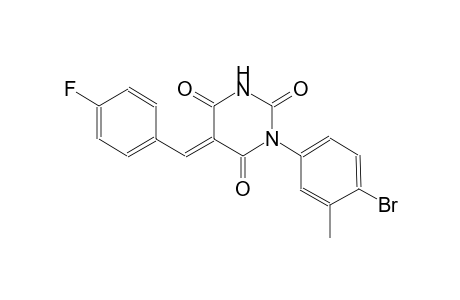 2,4,6(1H,3H,5H)-pyrimidinetrione, 1-(4-bromo-3-methylphenyl)-5-[(4-fluorophenyl)methylene]-, (5E)-