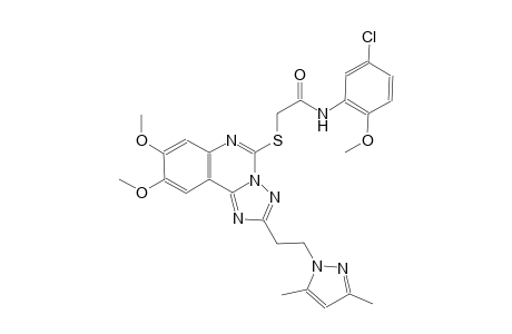 N-(5-chloro-2-methoxyphenyl)-2-({2-[2-(3,5-dimethyl-1H-pyrazol-1-yl)ethyl]-8,9-dimethoxy[1,2,4]triazolo[1,5-c]quinazolin-5-yl}sulfanyl)acetamide