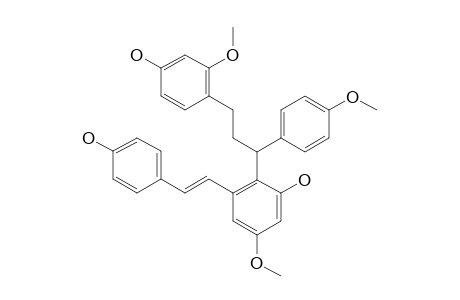 COCHINCHINENENE_B;1-[2-(5-METHOXY-3,4'-DIHYDROXYSTILBENYL)]-1-(4-METHOXYPHENYL)-3-(2-METHOXY-4-HYDROXYPHENYL)-PROPANE