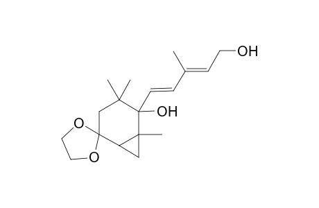(+-)-(2Z,4E)-5-(4',4'-Ethylenedioxy-2',3'-dihydro-2',3'-dimethano-2',6',6'-trimethylcyclohex-2'-enyl)-3-methylpent-2,4-dien-1-ol
