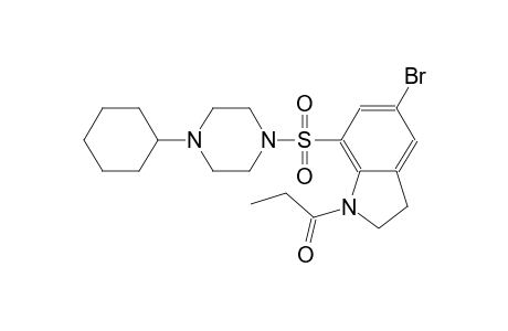 1H-indole, 5-bromo-7-[(4-cyclohexyl-1-piperazinyl)sulfonyl]-2,3-dihydro-1-(1-oxopropyl)-