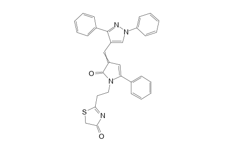 2-(2-(3-((1,3-Diphenyl-1H-pyrazol-4-yl)methylene)-2-oxo-5-phenyl-2,3-dihydropyrrol-1-yl)ethyl)thiazol-4(5H)-one